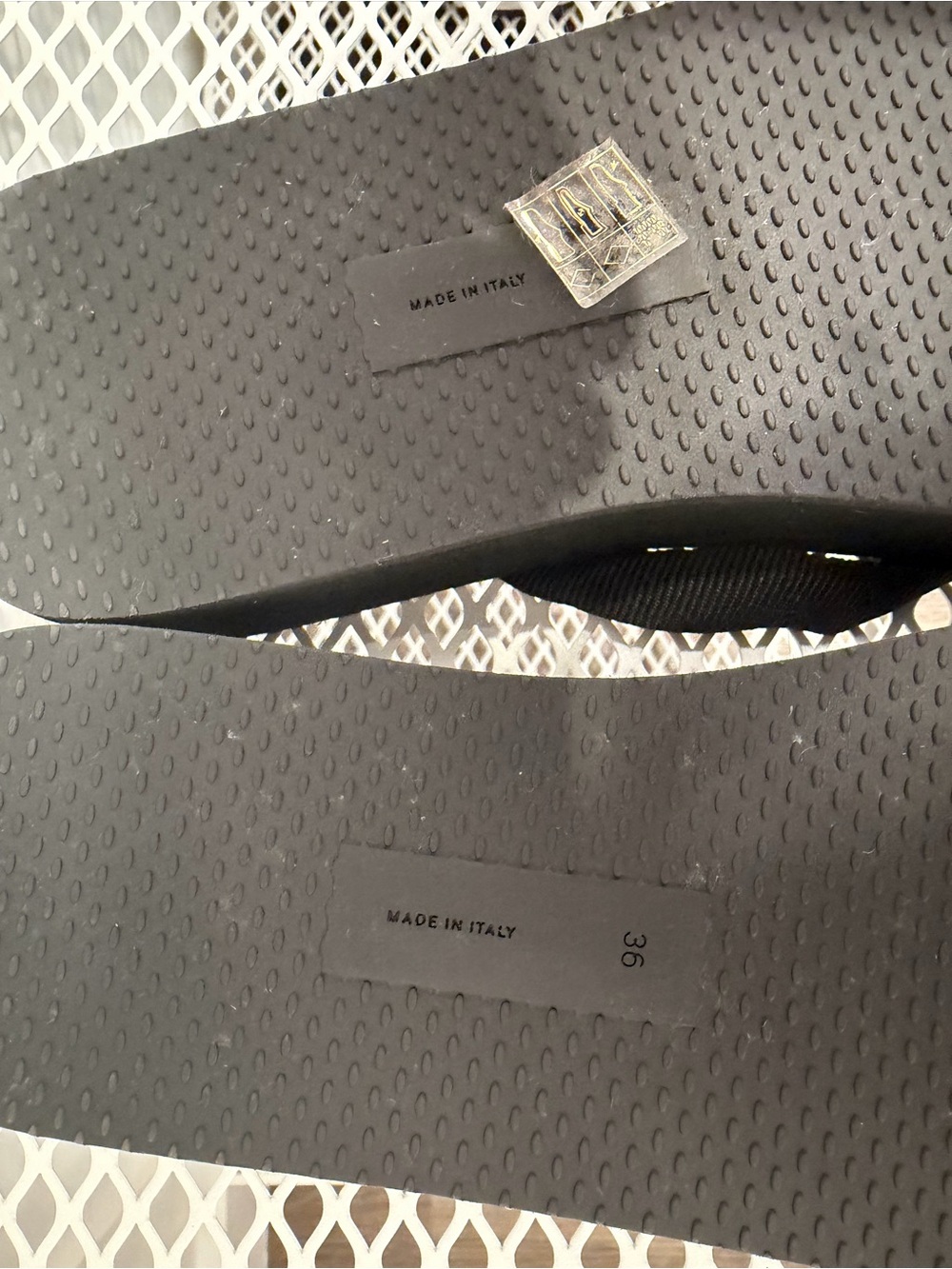 The Row Black Textured Rubber Flip Flops - Picture 2 of 2